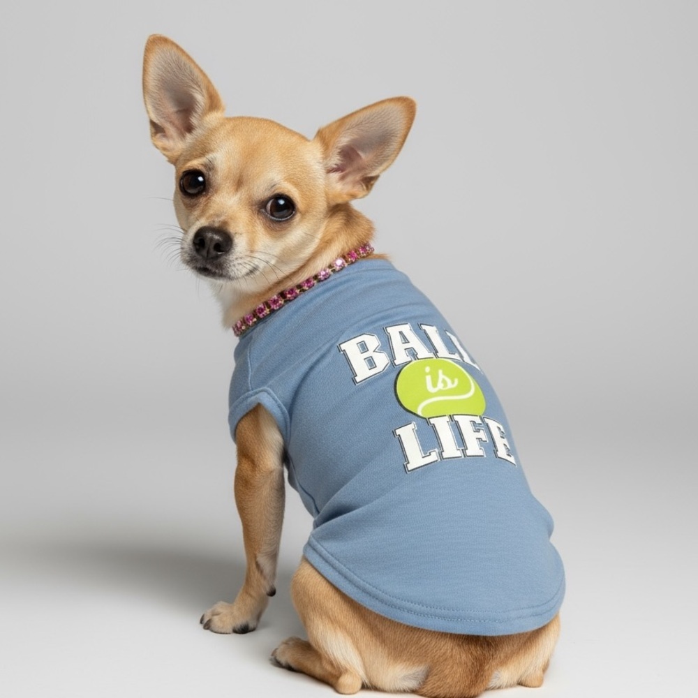 Lightweight Dog “Ball is Life” Statement Tee Shirt